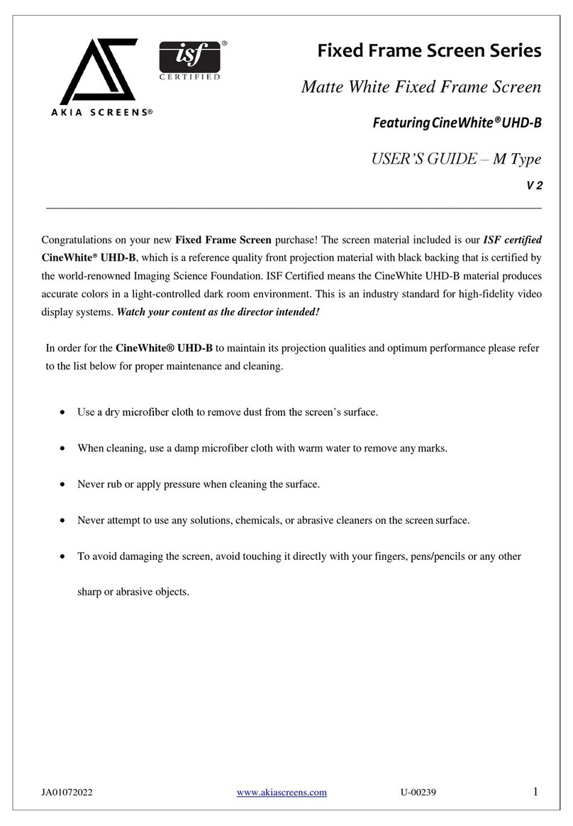 Akia Screens Fixed Frame Screen Series User manual