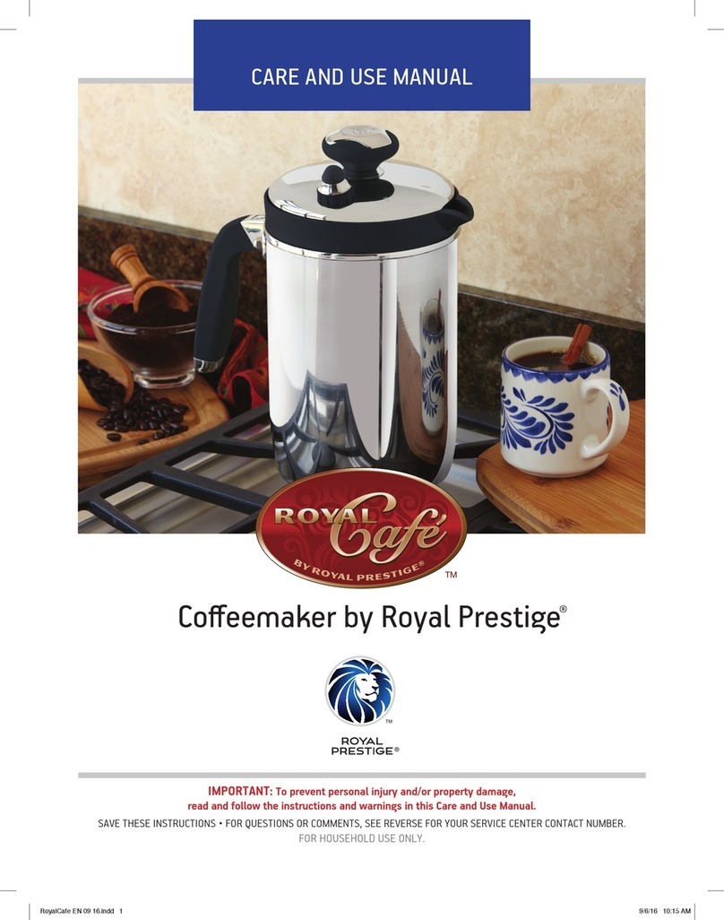 Royal Prestige ROYAL CAFE Care and use manual