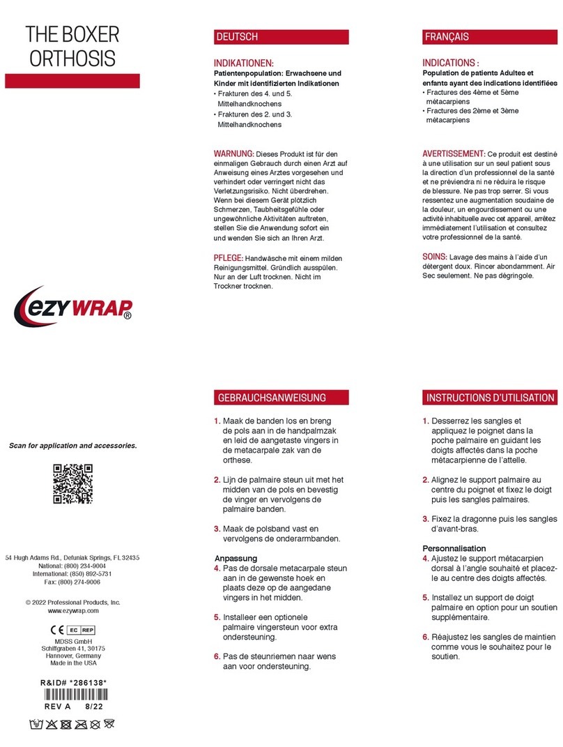 EZY WRAP THE BOXER ORTHOSIS quick start guide