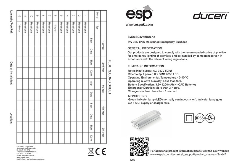 ESP duceri EMDLED3WMBULK2 User manual