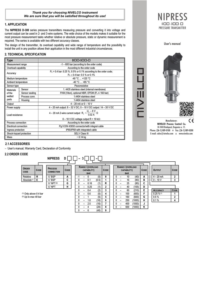 NIVELCO NIPRESS D-300 Series user manual