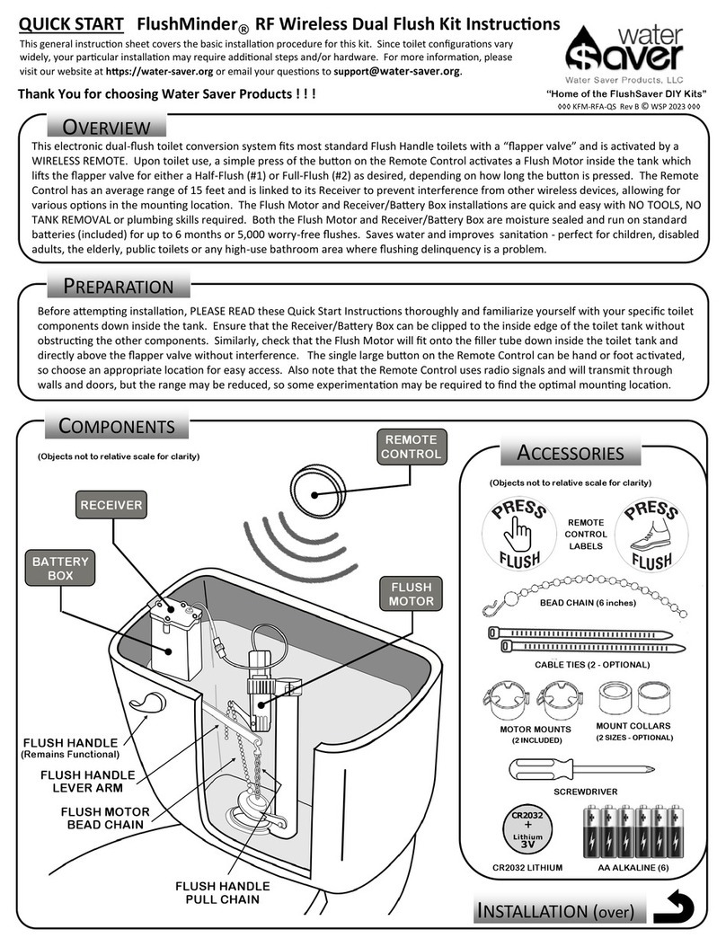 water saver FlushMinder RF Wireless Dual Flush Kit instructions