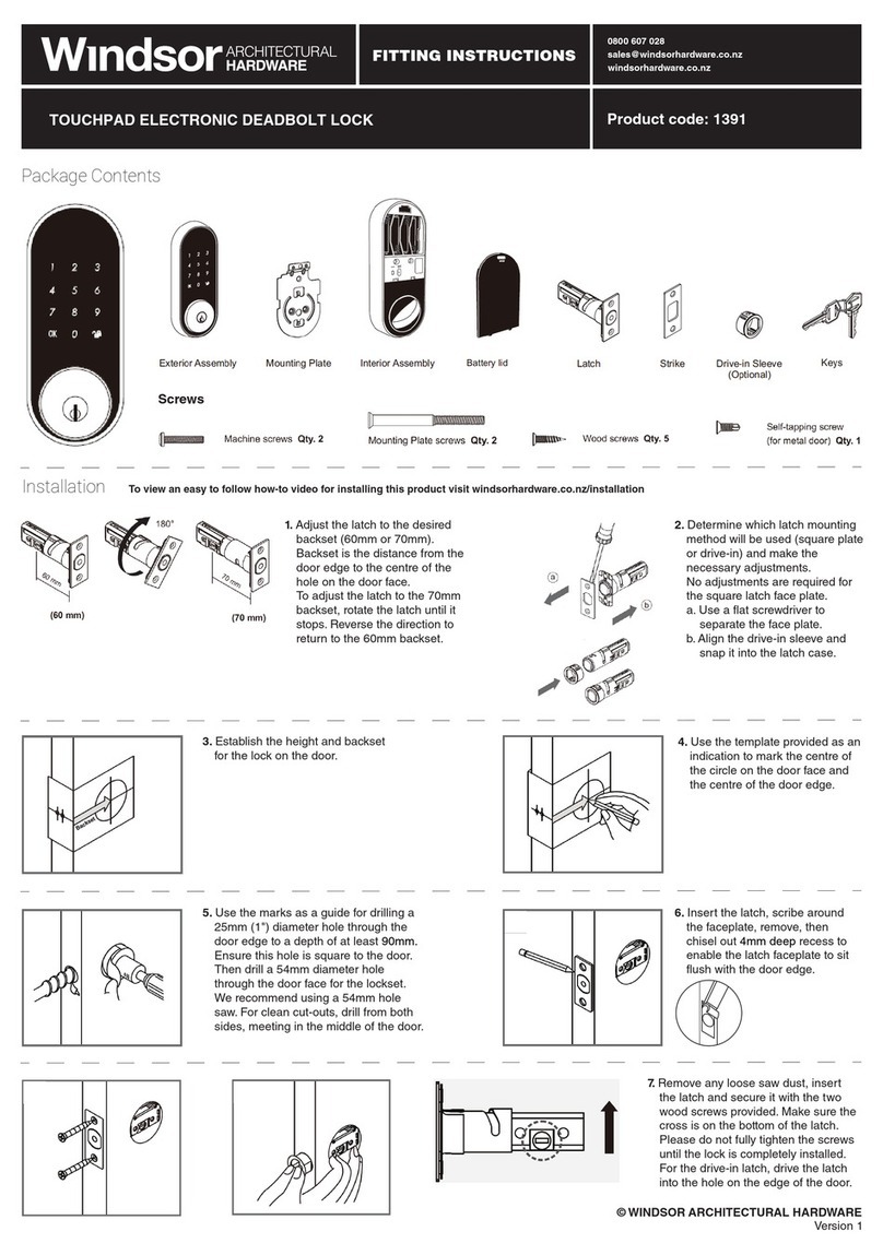 Windsor 1391 Fitting instructions