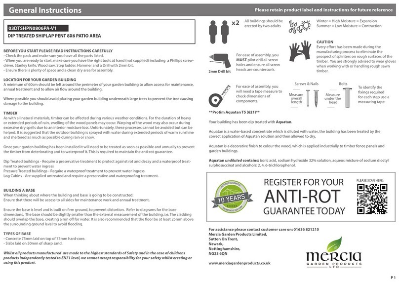 Mercia Garden Products 03DTSHPN0806PA-V1 Instruction manual