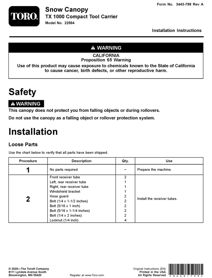 Toro TX 1000 installation instructions