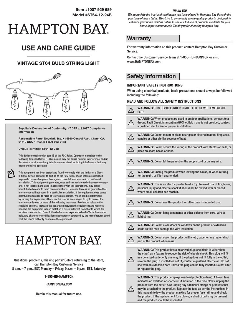 HAMPTON BAY ST64-12-24B Use and care guide