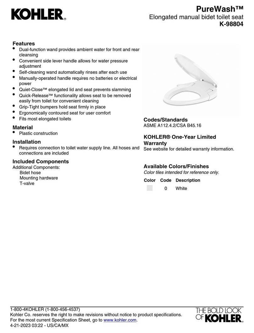 Kohler PureWash K-98804 User manual