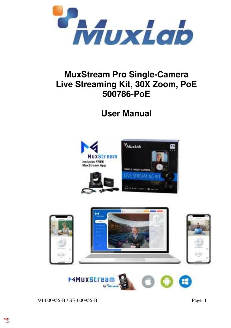 MuxLab MuxStream 500786-PoE user manual