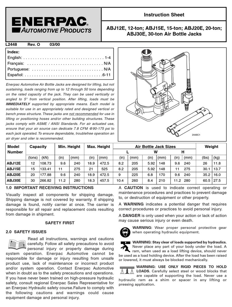 Enerpac ABJ12E instruction sheet