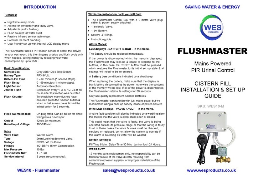 Wesco FLUSHMASTER WES10-M User manual
