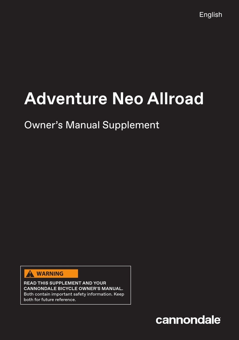 Cannondale Adventure Neo Allroad 2023 Owner's manual supplement