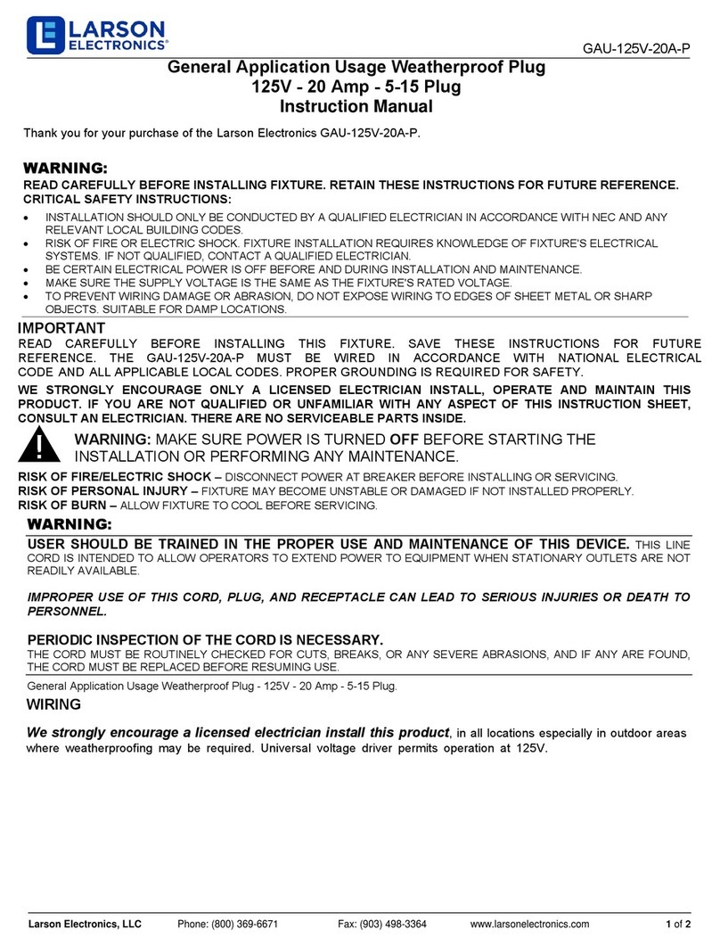 Larson Electronics GAU-125V-20A-P instruction manual Larson Electronics GAU-125V-20A-P instruction manual