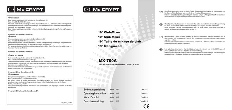 MC Crypt MX-700A operating instructions