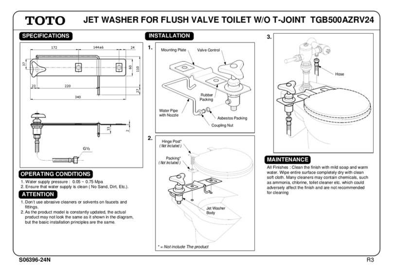 Toto TGB500AZRV24 User manual