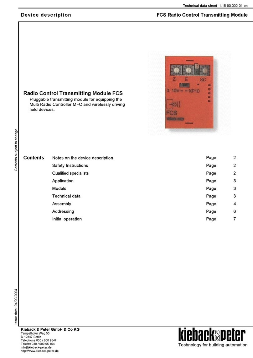 Kieback&Peter FCS instruction manual