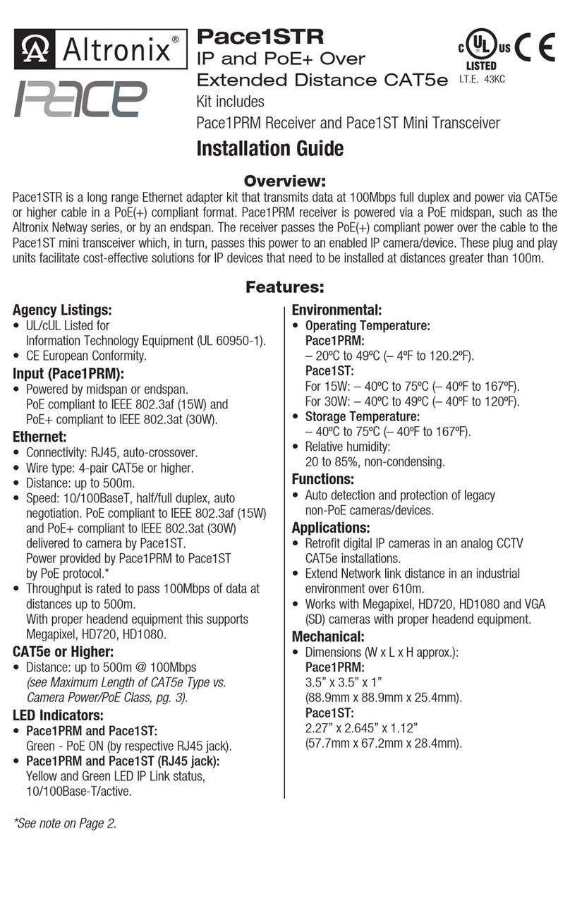 Altronix Pace1STR User manual