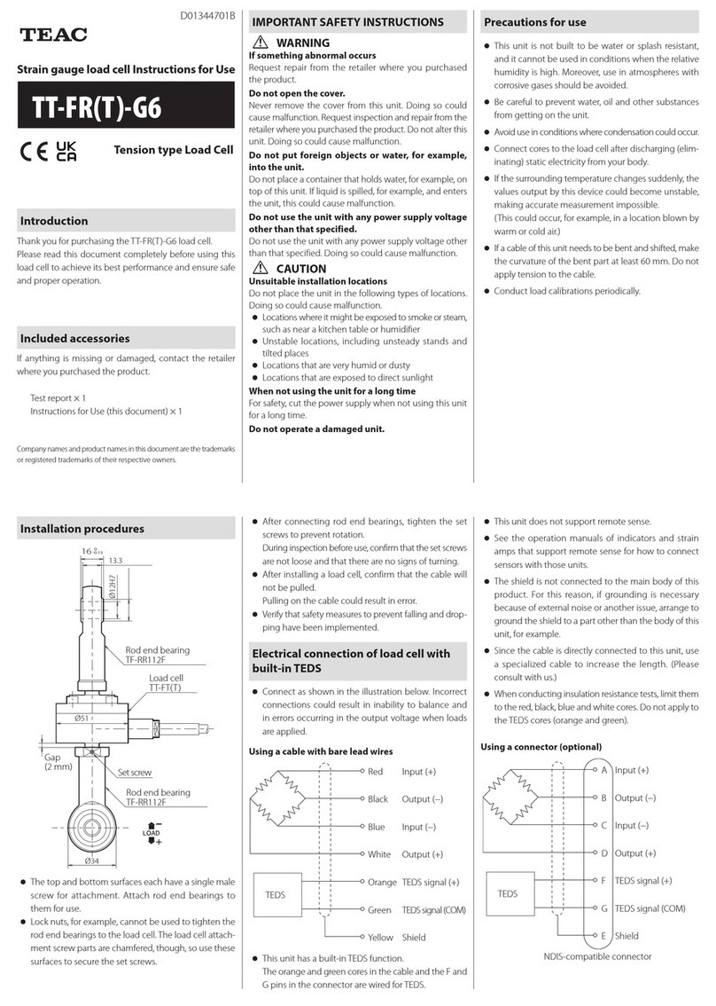 Teac TT-FR(T)-G6 User manual