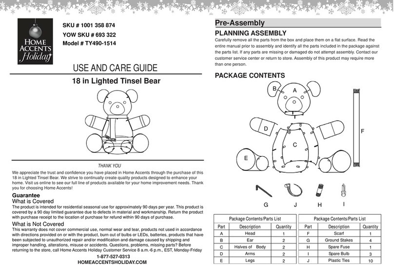 Home Accents Holiday TY490-1514 Use and care guide Home Accents Holiday TY490-1514 Use and care guide
