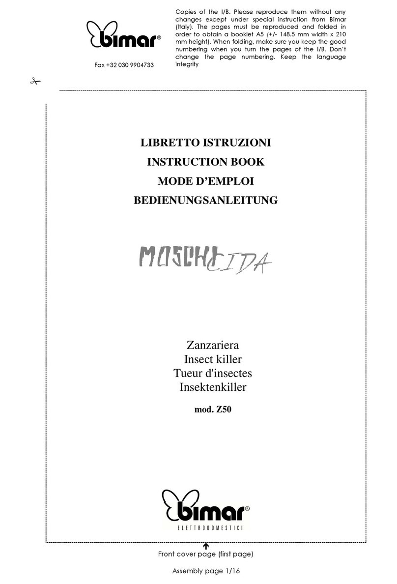 Bimar MOSCHICIDA Z50 Instruction book