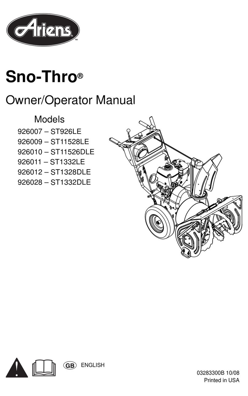 Ariens Sno-Thro ST926LE Owner's manual