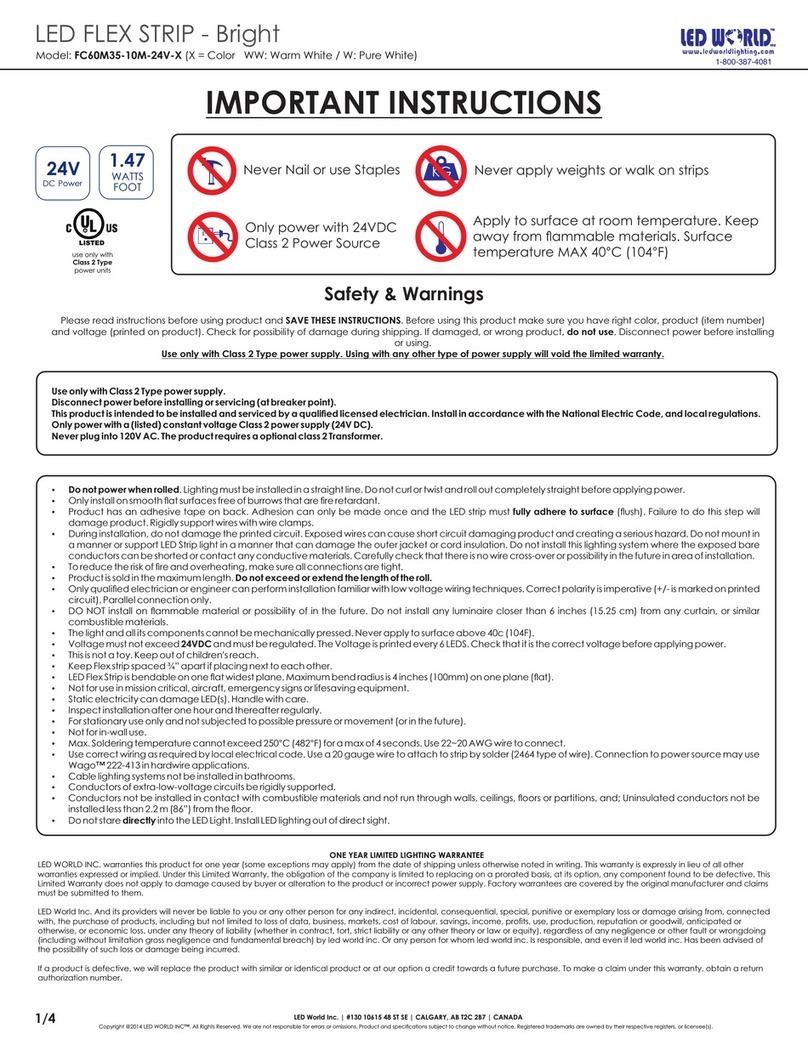 LED World FC60M35-10M-24V Series Installation instructions manual
