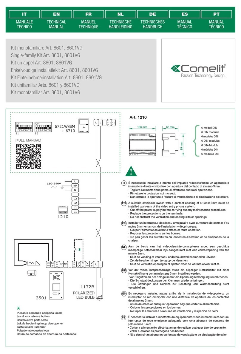 Comelit 8601 Technical manual Comelit 8601 Technical manual