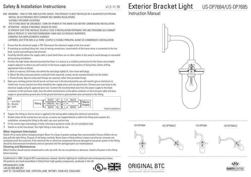 Original BTC Davey Lighting US-DP7684 instruction manual