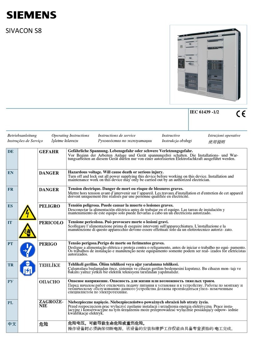 Siemens Sivacon S8 User manual