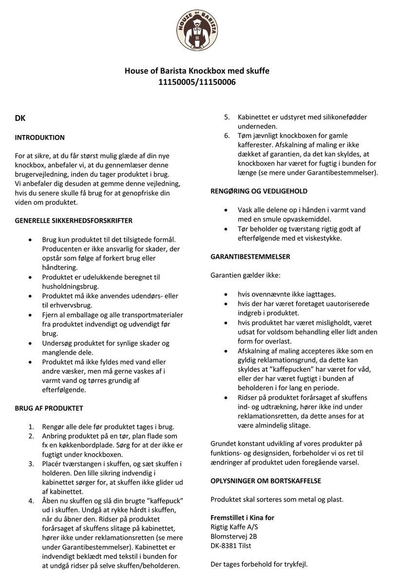 House of Barista 11150005 manual