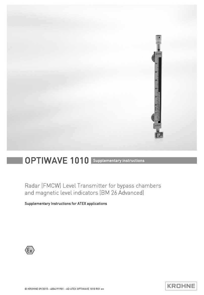 KROHNE OPTIWAVE 1010 Supplementary instructions KROHNE OPTIWAVE 1010 Supplementary instructions
