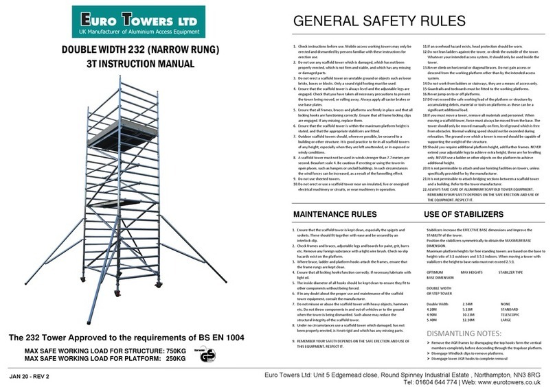 Euro Towers DOUBLE WIDTH 232 instruction manual