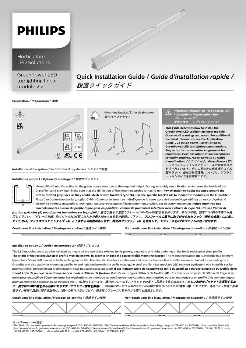 Philips GreenPower LED toplighting linear module 2.2 User manual