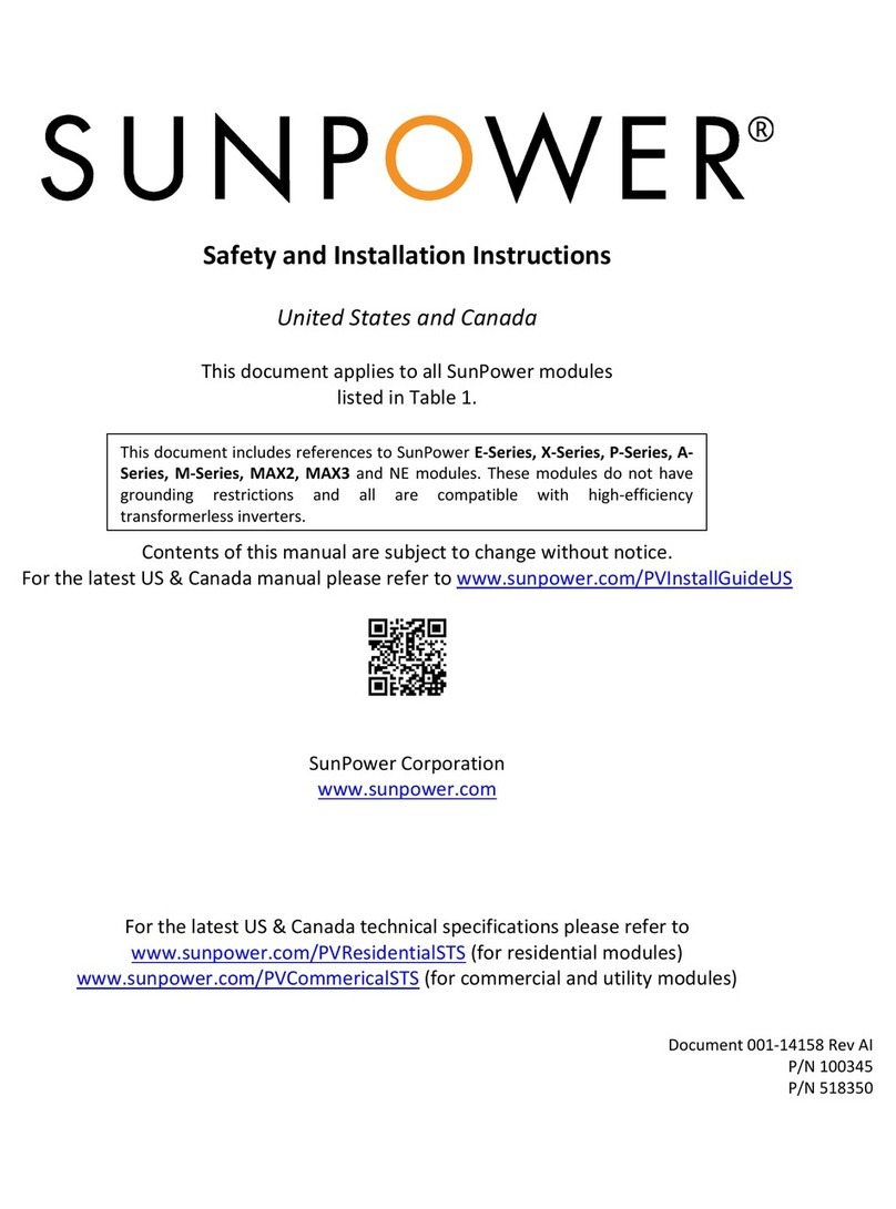 Sun Power E Series Safety and installation instructions