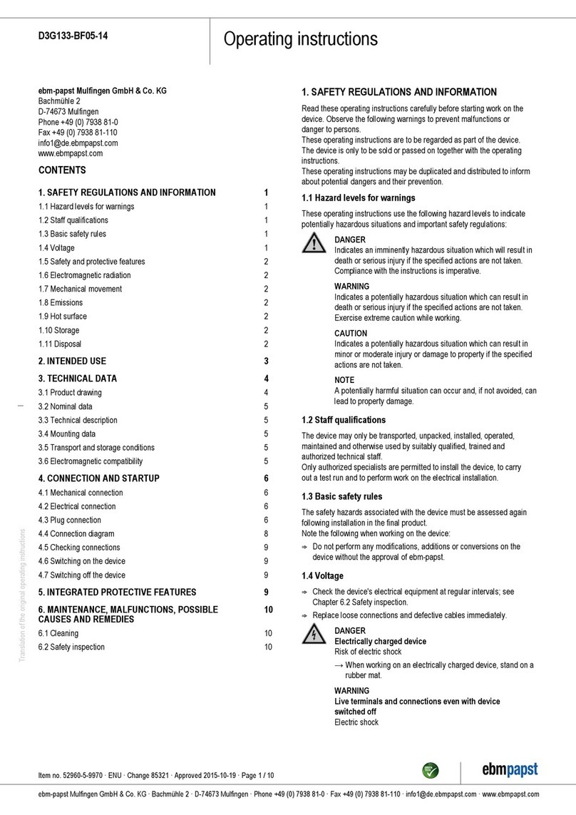 Ebmpapst D3G133-BF05-14 User manual