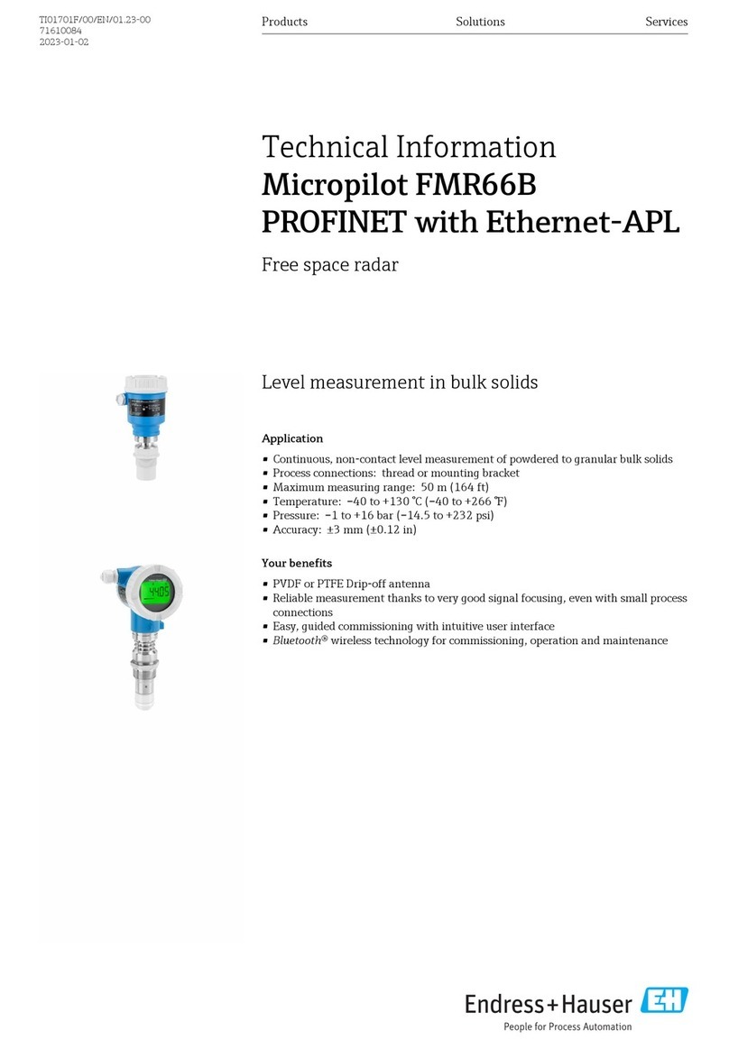 Endress+Hauser Micropilot FMR66B PROFINET with Ethernet-APL technical information