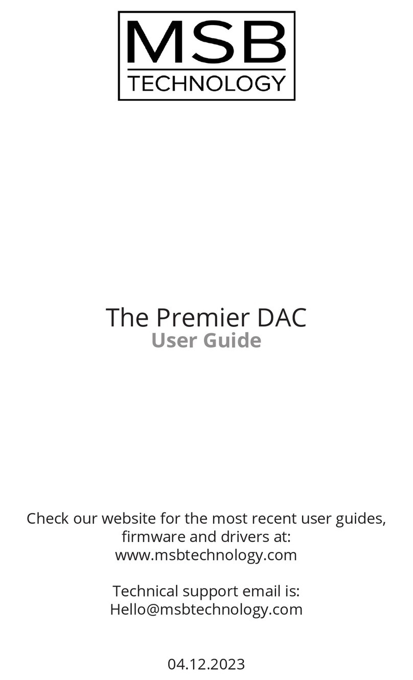 MSB Technology The Premier DAC user guide