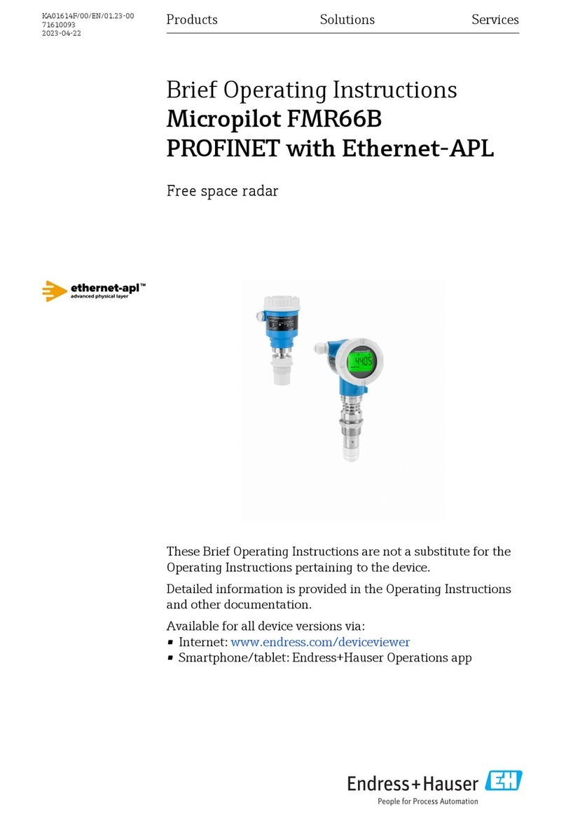 Endress+Hauser Micropilot FMR66B PROFINET with Ethernet-APL Technical specifications