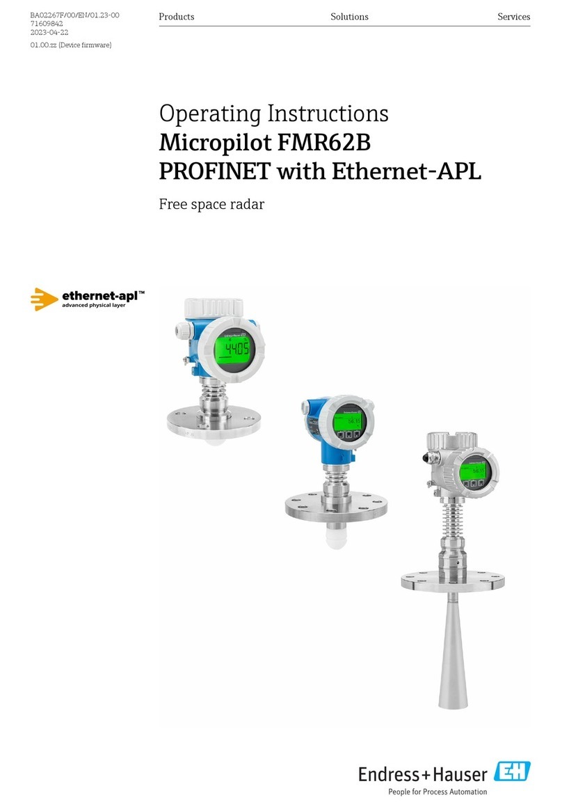 Endress+Hauser Micropilot FMR62B PROFINET with Ethernet-APL User manual