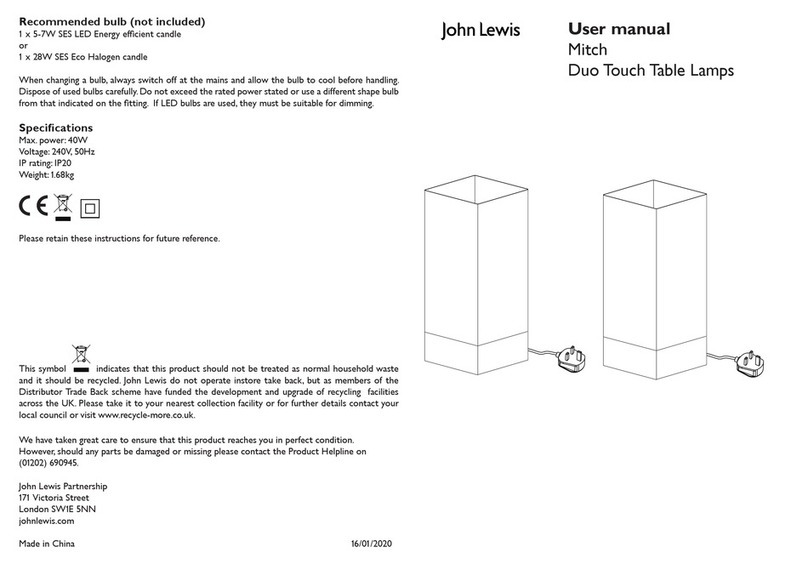 John Lewis Mitch Duo Touch Table user manual