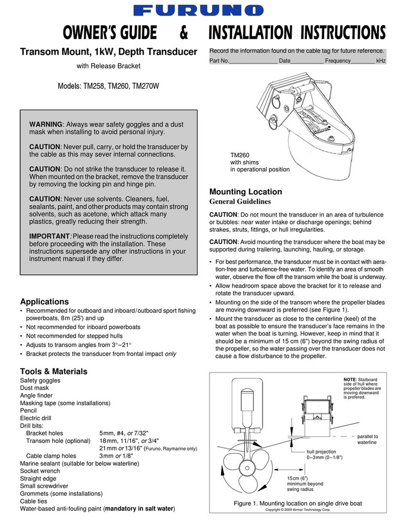 Furuno Airmar TM258 Owner's guide and installation instructions Furuno Airmar TM258 Owner's guide and installation instructions