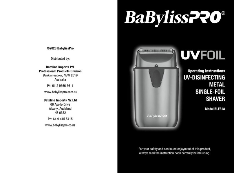 BaByliss PRO UVFOIL BLFS1A operating instructions