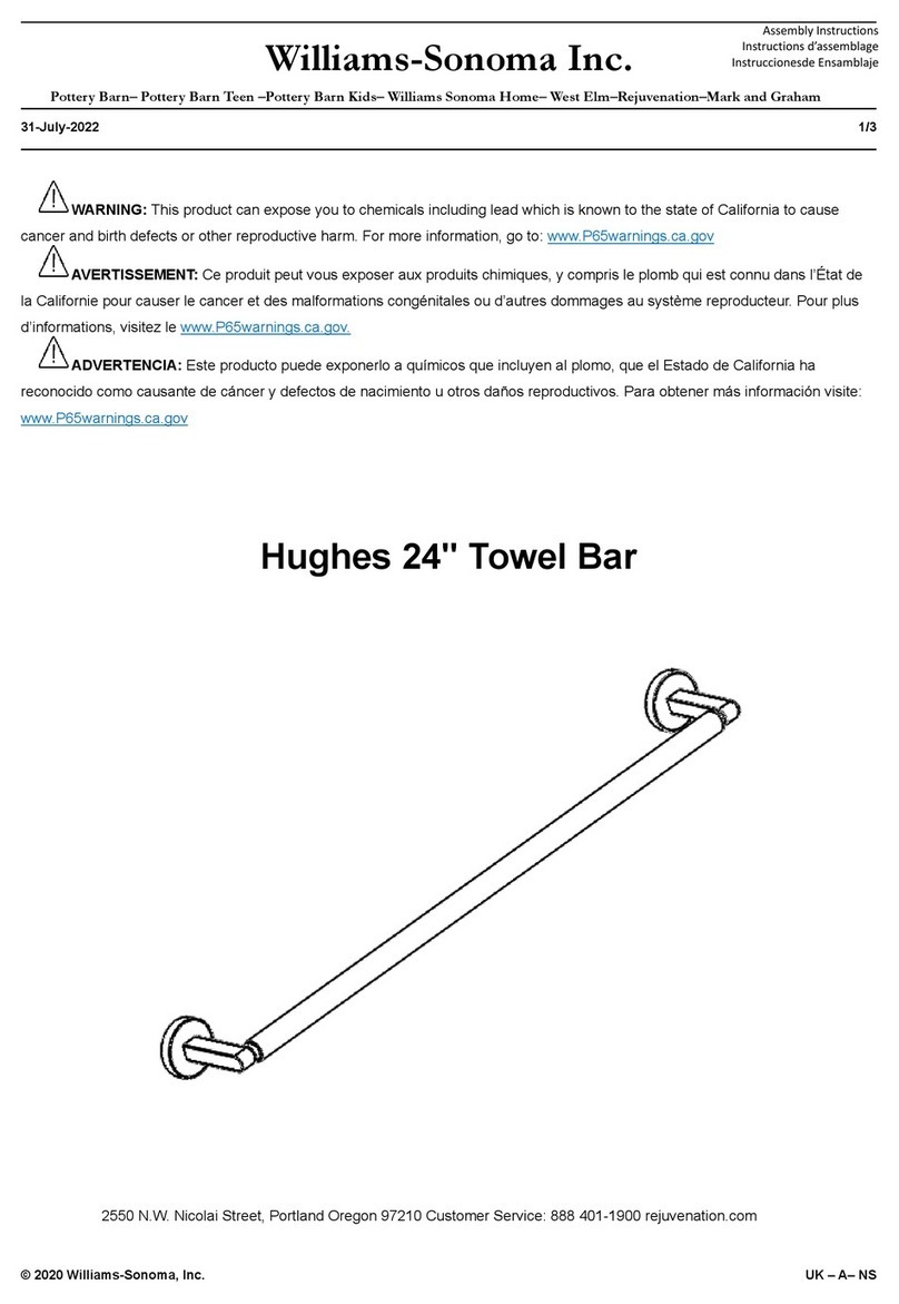 Williams-Sonoma Hughes 24 Towel Bar Assembly instructions Williams-Sonoma Hughes 24 Towel Bar Assembly instructions