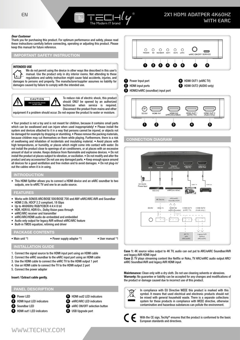 Techly IDATA HDMI2-4K2EARC manual