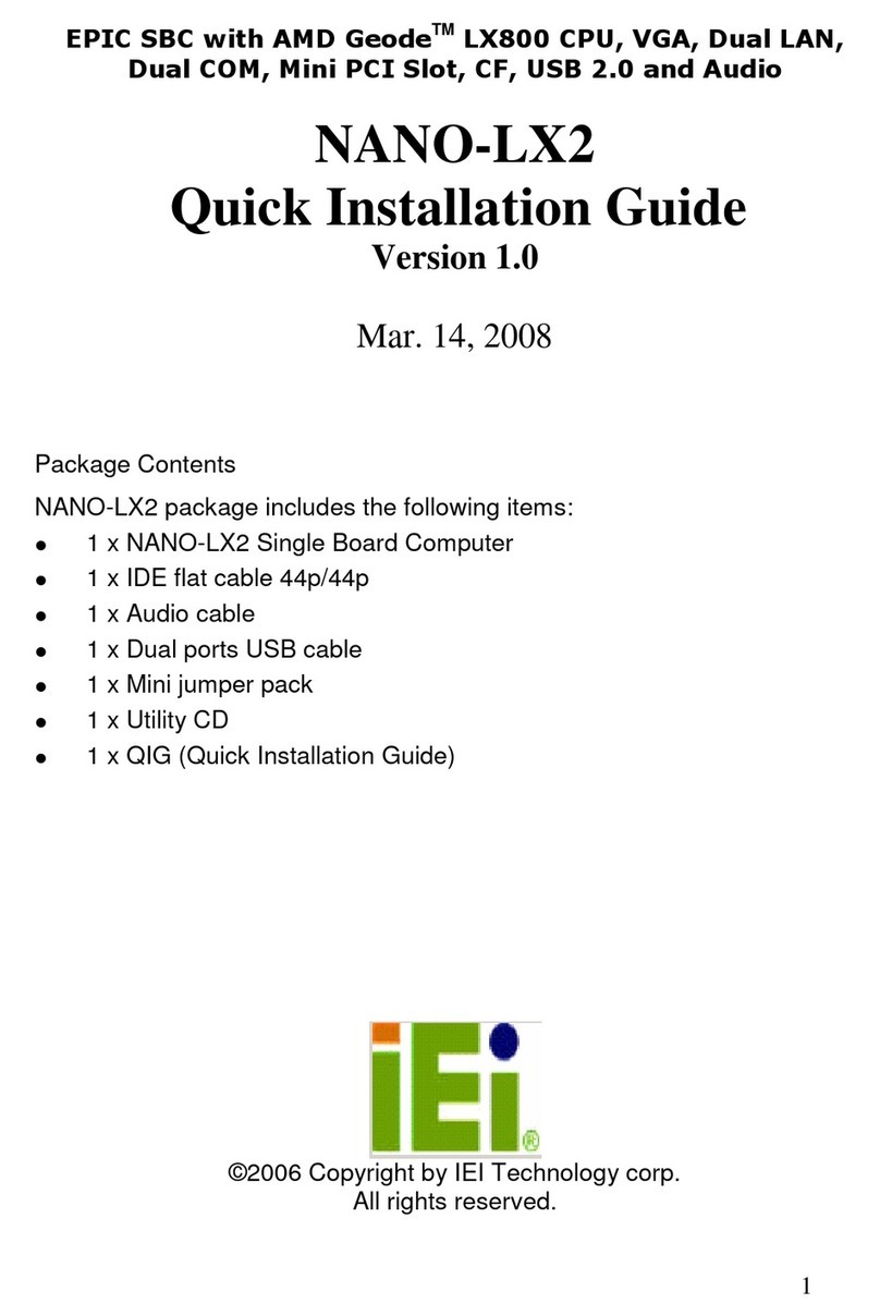 IEI Technology NANO-LX2 Quick installation guide