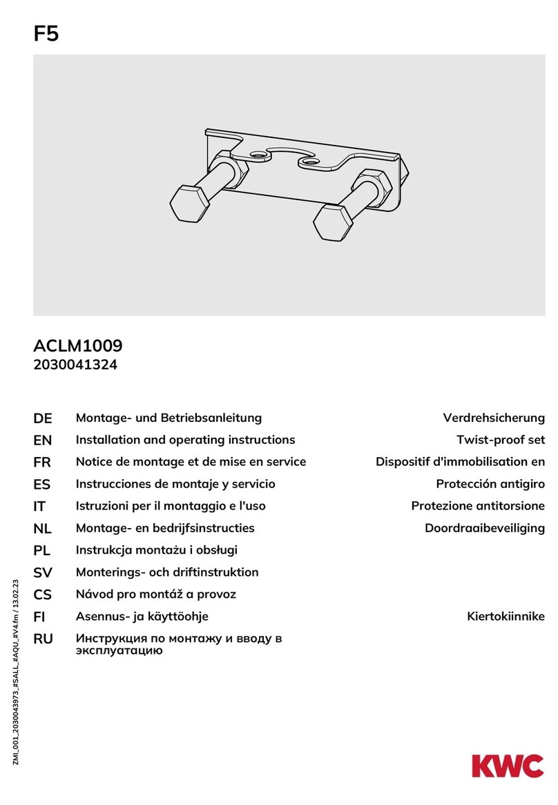 KWC F5 ACLM1009 Installation and operating instructions