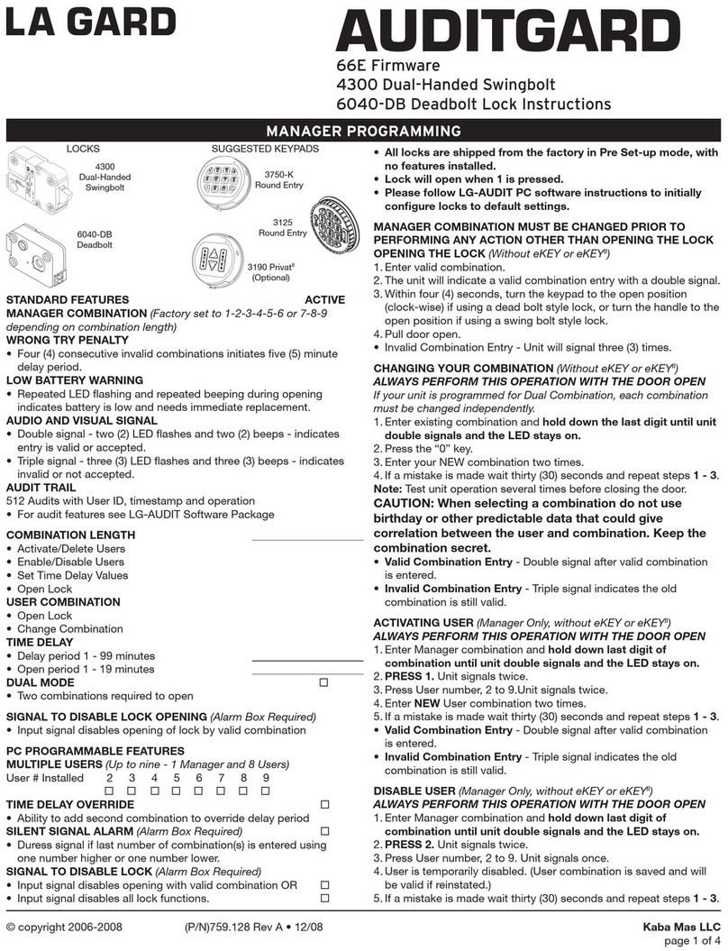 LaGrand AUDITGARD Programming Instruction