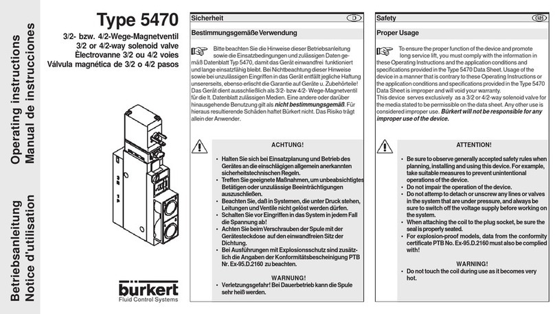 Burkert 5470 operating instructions