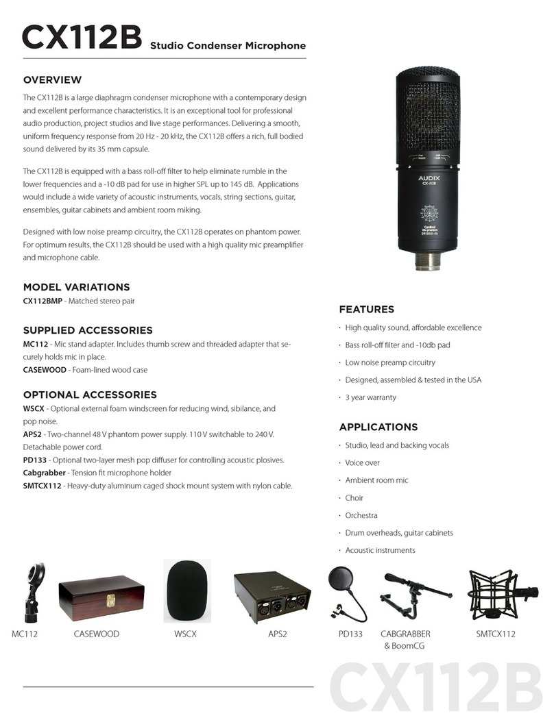 Audix CX112B User manual Audix CX112B User manual