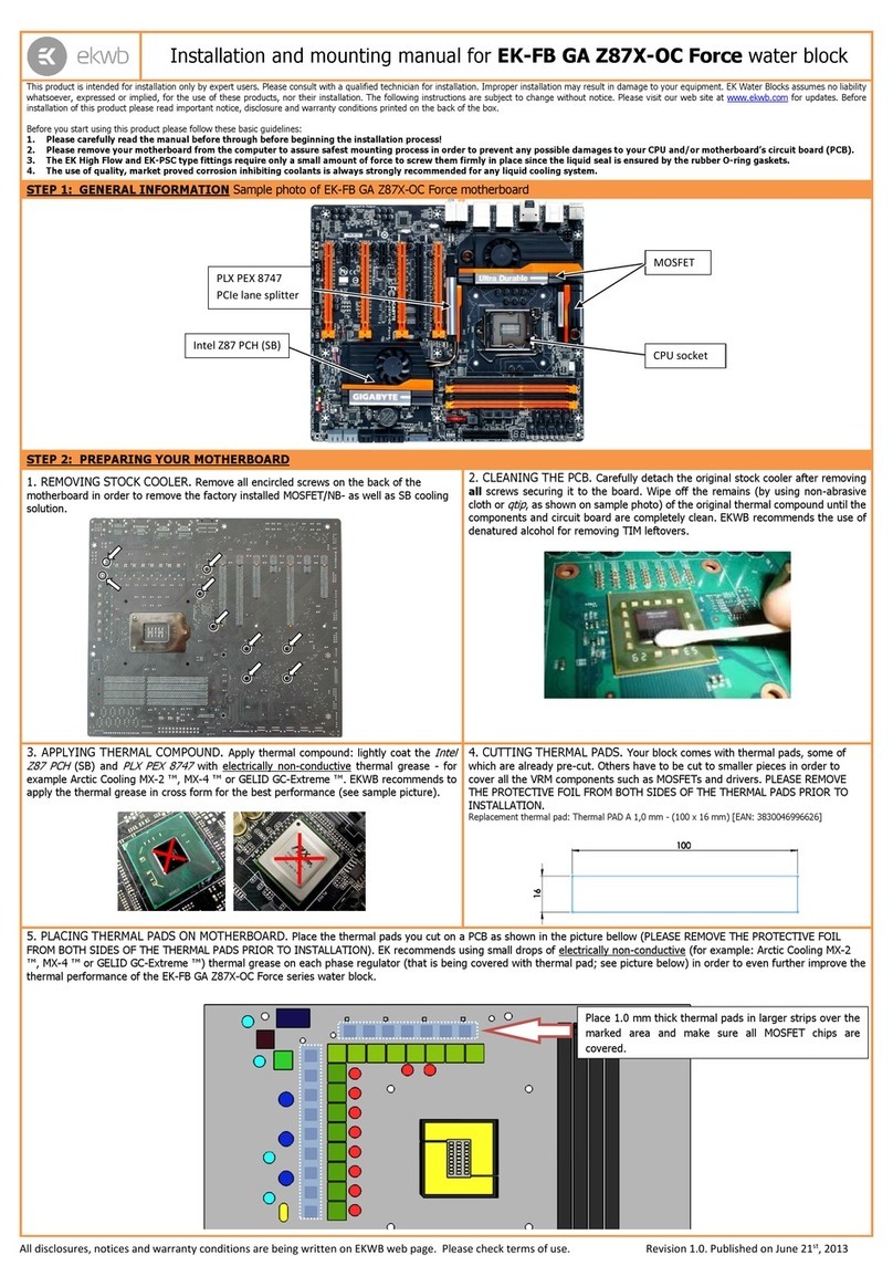 ekwb EK-FB GA Z87X-OC Force Installation and mounting manuals