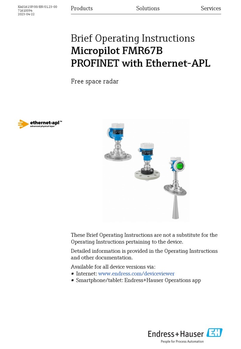 Endress+Hauser Micropilot FMR67B PROFINET with Ethernet-APL Technical specifications
